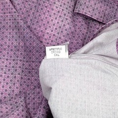 Bugatchi OoohCotton Tech 8 Way Stretch Geometric Shirt Mens 3XL Purple