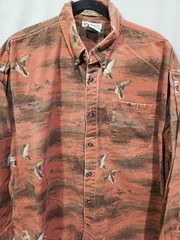 Columbia River Lodge Button Down Shirt XL Duck Print Outdoors Campcore