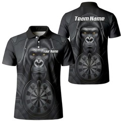 Personalised Silverback Gorilla and Dart Jersey Custom Darts Polo Shirt HS1274