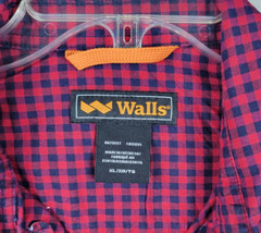 Walls Workers Flex Shirt Button Down Stretch Relaxed Fit Red Navy Mens XL/XXL?