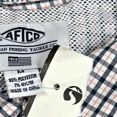 AFTCO Performance Atomic Tech Fishing Shirt M Multicolor Short Sleeve Button Up