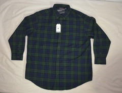 NWT $70 Roundtree & Yorke Size 2XB Green Plaid Portuguese Flannel Shirt #8869517