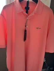 Greg Norman Men’s Play Dry Golf Polo•Coral• Short Sleeve w/Collar• NWT• Large