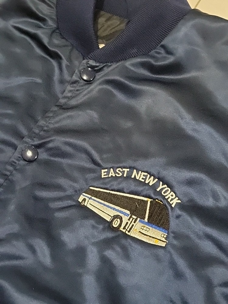 RARE! VTG MTA TRANSIT NYC EAST NEW YORK DEPOT BOMBER JACKET UNIFORM SzM USA MADE