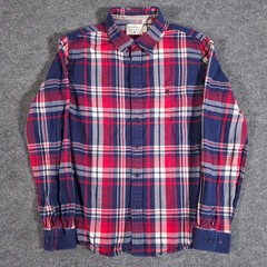 Normal Brand Flannel Button Down Shirt Blue Red Plaid Men’s Size Medium