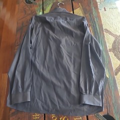 Principe Regular Fit 38 Gray Solid Long Sleeve 100% Cotton Dress Shirt Italy