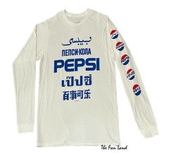 New Pepsi Foreign Classic Logo Throwback Vintage Long Sleeve Men’s T-Shirt