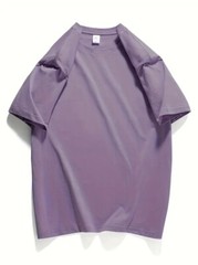 Men’s Classic Solid Plain Cotton Round Hem Scallop Essentials Tshirt S-2XL