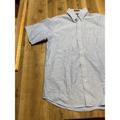 Cambridge Classics Button Down Shirt Mens 17 Blue Easy Care Oxford Excellent