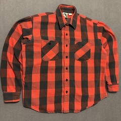 Vintage Appalachian Trail USA Made Buffalo Plaid Flannel Shirt Men’s L Red Black