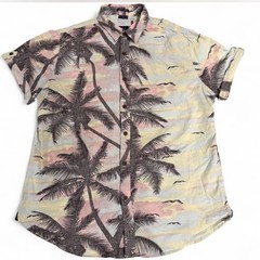 Men’s denim & Flower multicoloured button up shirt Size L