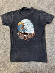 Vintage Harley Davidson 3D Emblem Shirt Large Righteous Ruler 1987 USA 50/50