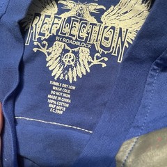 Three Six Mob Reflection Roadblock Shirt Sz XL Blue Embellished Graphic Tee