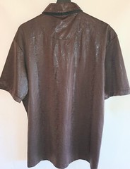 Vassari Los Angeles Mens 2XL Short Sleeve 1/4 Snap Front Shirt Brown