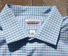 NEW/TAG-VAN HEUSEN FLEX COLLAR 18-34/35 DRESS SHIRT-BLUE/PURPLE CHECKED PATTERN