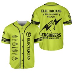 Personalized Electrical Worker Baseball Jersey Shirts, Electrician Shirts Gift F