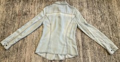 GUESS M Blue Solid Point Collar Long Sleeve Button-Up Shirt Pockets