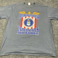 Vintage Anvil T Shirt Men’s Size XL Retired Veteran USA Airforce Blue y2k Eagle