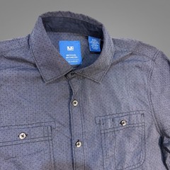 Michael Brandon Button Down Shirt Small Mens Long Sleeve Micro Dot Blue