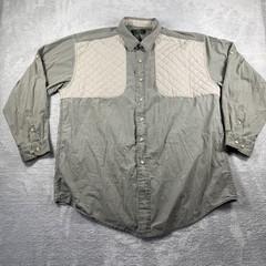 Vintage Orvis Shirt Mens XL Green Quilted Shooting Hunting Field Padded Hiking