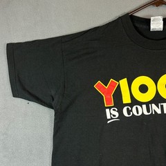 Vintage Y100 Country Radio Shirt XL Black Texas Music Promo Western Graphic Tee