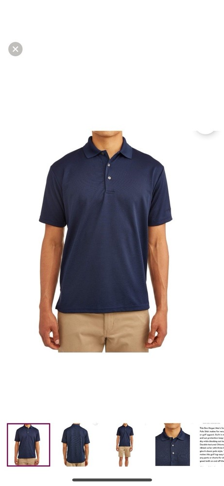 Ben Hogan Men’s Solid Ottoman Golf Polo Shirt X-Large