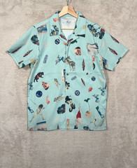 FUCT Beauty & Violence Medium Hawaiian Button Shirt Japanese Theme