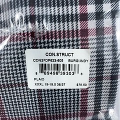 Con.Struct Plaid Button-Down Shirt Size XXXL Burgundy Checkered Pattern Was $79.