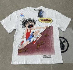 Authentic* Hellstar Cartoon Logo Glitter Logo T-shirt White