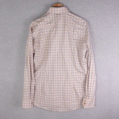 Eton Mens Contemporary Fit Plaid Button Down Shirt Orange Blue 16/41