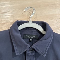 Rag & Bone Knit Engineered Shirt Jacket, size XL, Navy