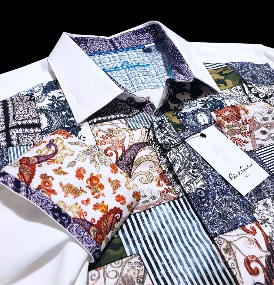 Robert Graham MADEIRA Patchwork $278 Large Multi Paisley Classic Sport Shirt