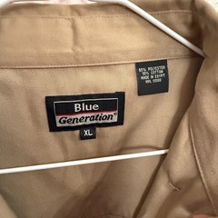 Blue Generation Tan Canvas Twill Teflon-Treated Long-Sleeve Shirt Size XL