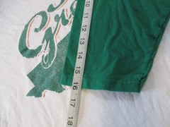 Vintage Pat Green Anvil Shirt Mens Medium White Green Raglan 3/4 Sleeve Baseball