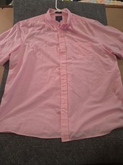 Saddlebred Mens3XLT Button Front Short Sleeve Shirt Big/Tall Classic Fit Pink