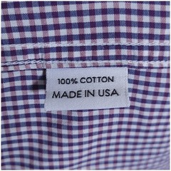 Gustin Purple Gingham Cotton Button Down Shirt Large USA Made Classic Fit