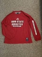 OHIO STATE BUCKEYES MEN’S XL TEAM STARTER LONG SLEEVE Pullover Shirt red