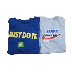 Nike Mens T-Shirt Bundle Just Do It Graphic Logo Blue Light Blue Small 2 Pack