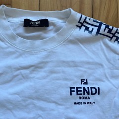 Fendi Roma White FF Monogram Gradient Logo T-Shirt Cotton Mens Small