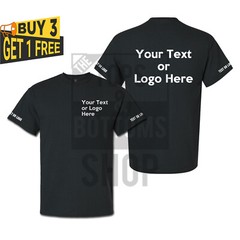 Custom Text T-Shirt, Personalized Text, Add Your Own Text, Front Back & Sleeves