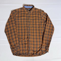 Toad & Co. Flannel, Plaid, Organic Cotton, Buttoned Down, Orange, Male, Medium