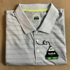 Bolle Men’s Performance Quick Dry Tech Polo Shirt Size XXL Gray NWT