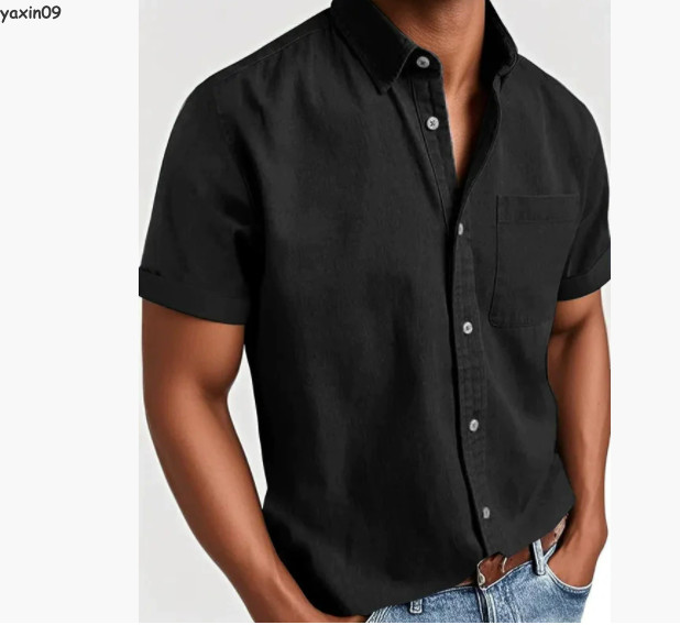 Men’s Casual Short Sleeve Tops Button Down Dress Shirt Beach Summer Shirt Gift