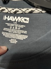 Tony Hawk Men’s Large Drop Down Layered Long Sleeve Dark Slate Graphic Tee (C3)