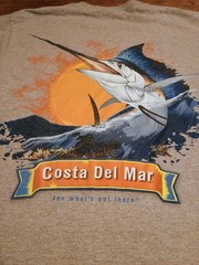 Gildan Costa Del Mar Marlin Graphic Crew Neck T-Shirt, Gray, Men’s S