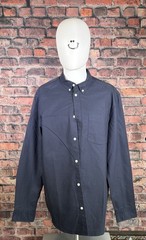 H&M Blue Solid Regular Fit Button-Down Long Sleeve Button-Up Shirt