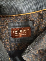 Consequence Mens Small Paisley Button Down Shirt Slim Fit Blue Orange USA S