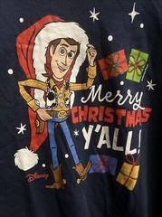 Toy Story Woody Christmas Shirt, Disney NWOT XL Navy Blue Long Sleeve