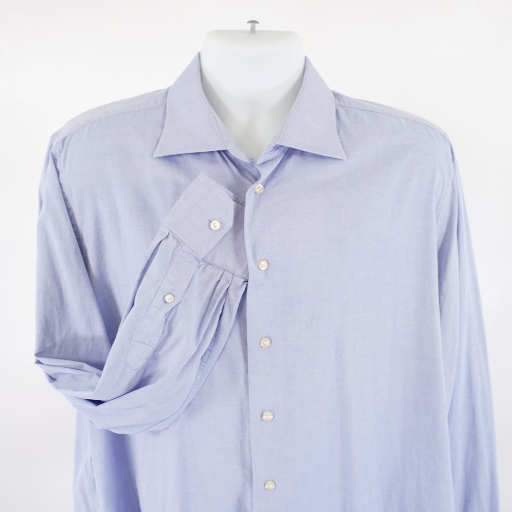 DAMAGED Camicissima Slim Blue 45-18 Collared Dress Shirt