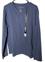 {NWT} Men’s MARC ANTHONY Blue V-Neck Long Sleeve Tee Large